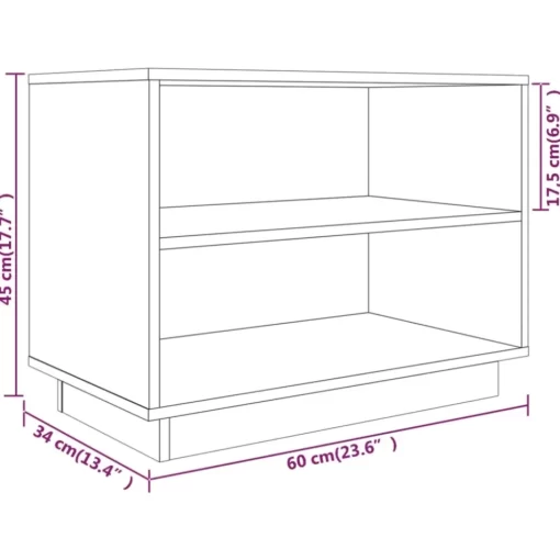 vidaXL Household Supplies* Shoe Cabinet Black 23.6"X13.4"X17.7" Solid Wood Pine