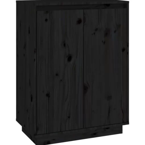 vidaXL Household Supplies* Shoe Cabinet Black 23.6"X13.8"X31.5" Solid Wood Pine