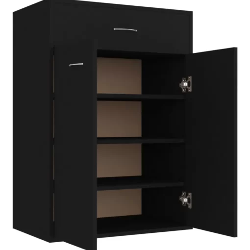 vidaXL Household Supplies* Shoe Cabinet Black 23.6"X13.8"X33.1" Engineered Wood