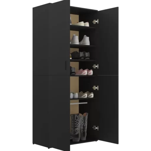 vidaXL Household Supplies* Shoe Cabinet Black 31.5"X15.4"X70.1" Engineered Wood