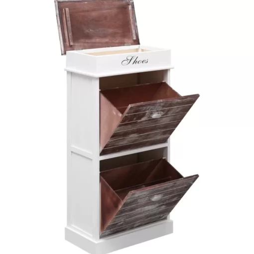 vidaXL Household Supplies* Shoe Cabinet Brown 19.7"X11"X38.6" Paulownia Wood