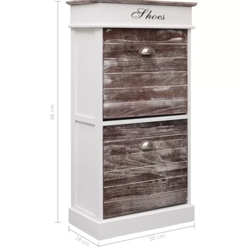 vidaXL Household Supplies* Shoe Cabinet Brown 19.7"X11"X38.6" Paulownia Wood