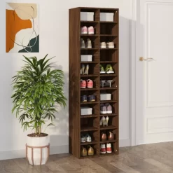 vidaXL Household Supplies* Shoe Cabinet Brown Oak 21.3"X13.4"X72" Engineered Wood