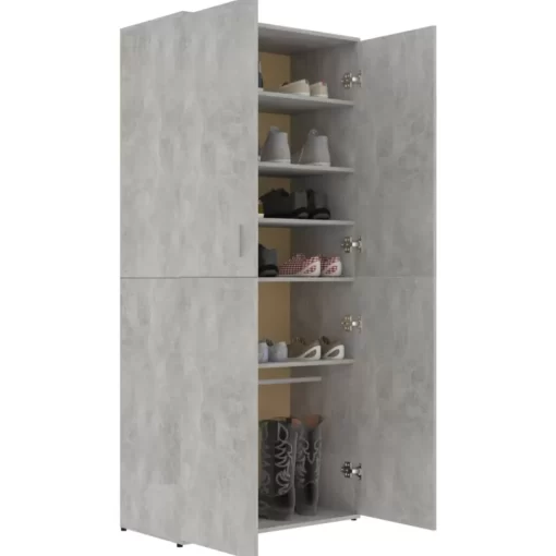 vidaXL Household Supplies* Shoe Cabinet Concrete Gray 31.5"X15.4"X70.1" Engineered Wood