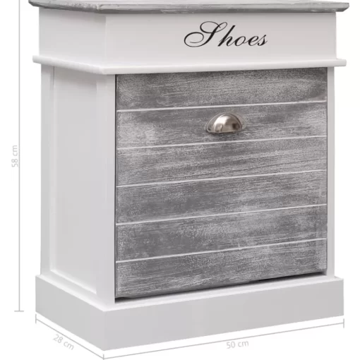 vidaXL Household Supplies* Shoe Cabinet Gray 19.7"X11"X22.8" Paulownia Wood