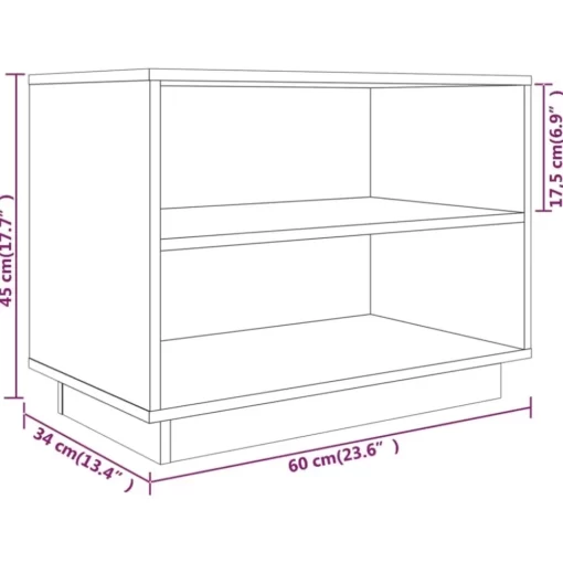 vidaXL Household Supplies* Shoe Cabinet Gray 23.6"X13.4"X17.7" Solid Wood Pine