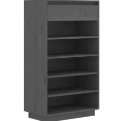 vidaXL Household Supplies* Shoe Cabinet Gray 23.6"X13.4"X41.3" Solid Wood Pine