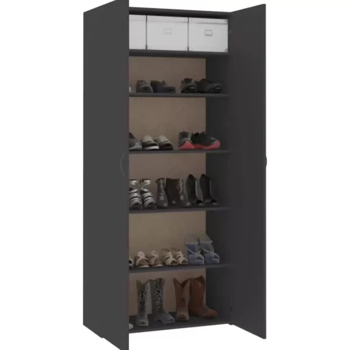 vidaXL Household Supplies* Shoe Cabinet Gray 31.5"X14"X70.9" Engineered Wood