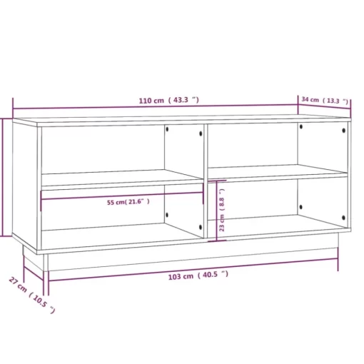 vidaXL Household Supplies* Shoe Cabinet Gray 43.3"X13.4"X17.7" Solid Wood Pine