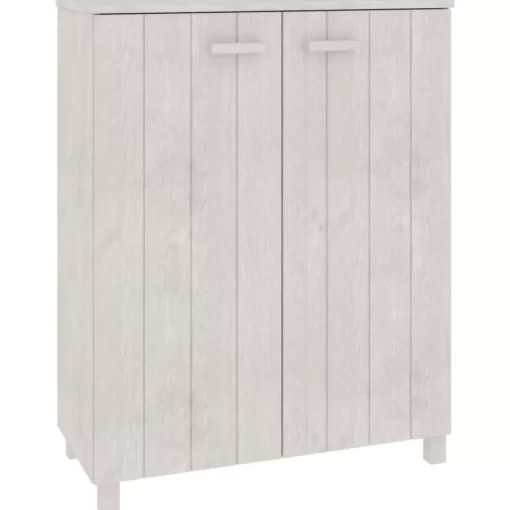 vidaXL Household Supplies* Shoe Cabinet Hamar White 33.5"X15.7"X42.5" Solid Wood Pine