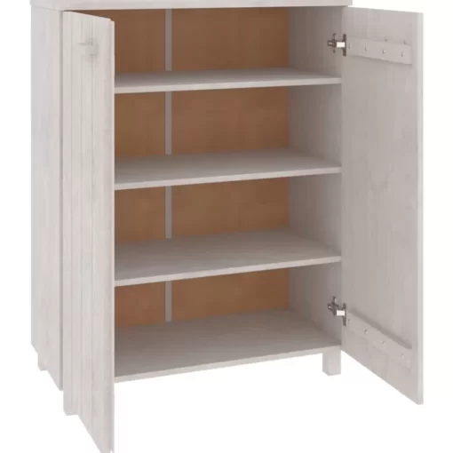 vidaXL Household Supplies* Shoe Cabinet Hamar White 33.5"X15.7"X42.5" Solid Wood Pine