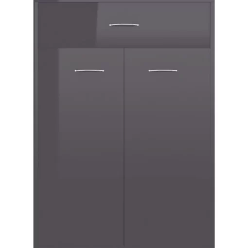 vidaXL Household Supplies* Shoe Cabinet High Gloss Gray 23.6"X13.8"X33.1" Engineered Wood