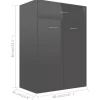 vidaXL Household Supplies* Shoe Cabinet High Gloss Gray 23.6