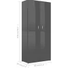 vidaXL Household Supplies* Shoe Cabinet High Gloss Gray 31.5