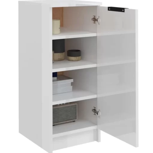 vidaXL Household Supplies* Shoe Cabinet High Gloss White 11.8"X13.8"X27.6" Engineered Wood