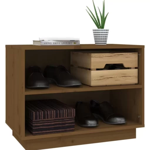 vidaXL Household Supplies* Shoe Cabinet Honey Brown 23.6"X13.4"X17.7" Solid Wood Pine