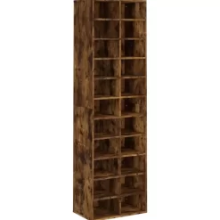 vidaXL Household Supplies* Shoe Cabinet Smoked Oak 21.3"X13.4"X72" Engineered Wood