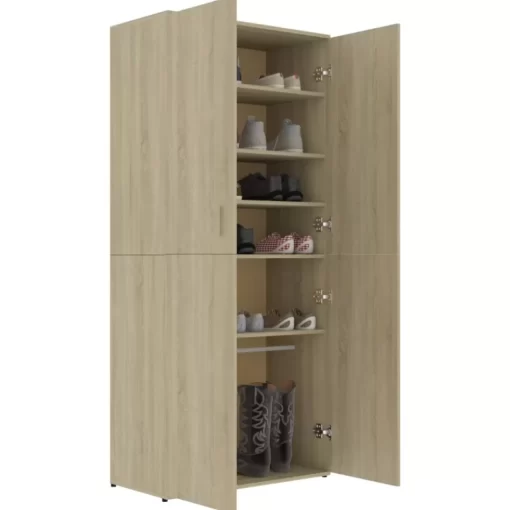 vidaXL Household Supplies* Shoe Cabinet Sonoma Oak 31.5"X15.4"X70.1" Engineered Wood