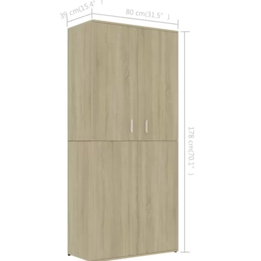 vidaXL Household Supplies* Shoe Cabinet Sonoma Oak 31.5"X15.4"X70.1" Engineered Wood