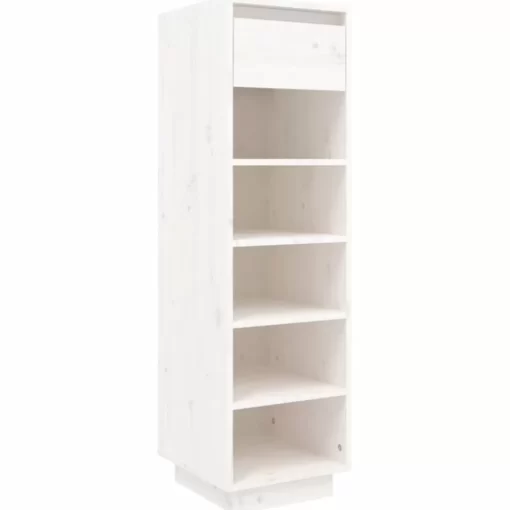 vidaXL Household Supplies* Shoe Cabinet White 13.4"X11.8"X41.3" Solid Wood Pine