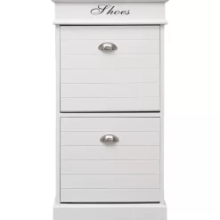 vidaXL Household Supplies* Shoe Cabinet White 19.7"X11"X38.6" Paulownia Wood