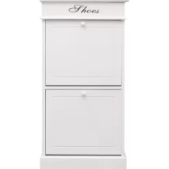 vidaXL Household Supplies* Shoe Cabinet White 19.7"X11"X38.6" Paulownia Wood