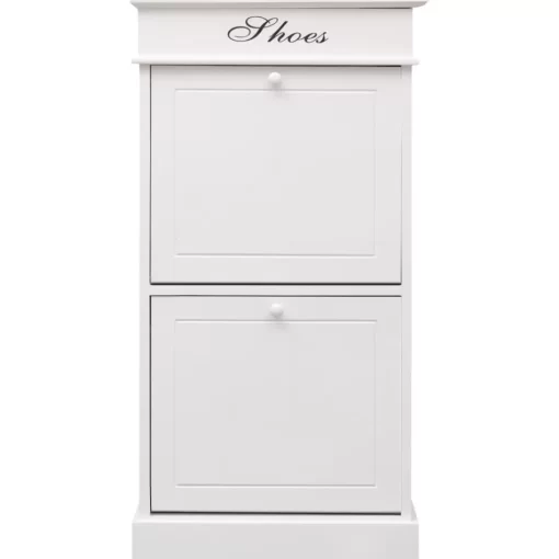 vidaXL Household Supplies* Shoe Cabinet White 19.7"X11"X38.6" Paulownia Wood