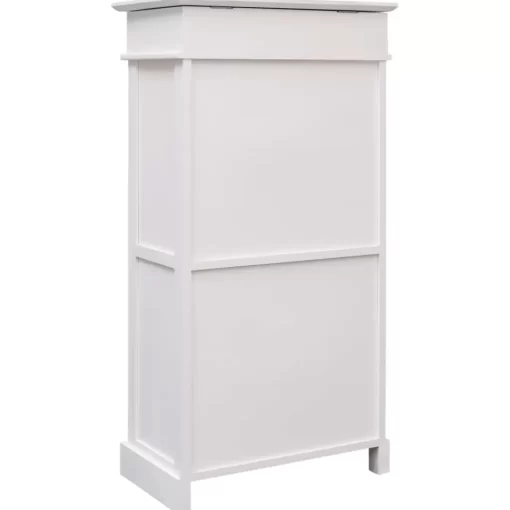 vidaXL Household Supplies* Shoe Cabinet White 19.7"X11"X38.6" Paulownia Wood