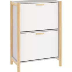 vidaXL Household Supplies* Shoe Cabinet White 22.6"X13"X31.5" Engineered Wood