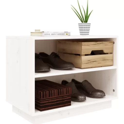 vidaXL Household Supplies* Shoe Cabinet White 23.6"X13.4"X17.7" Solid Wood Pine