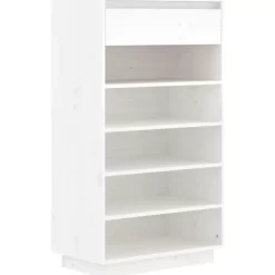 vidaXL Household Supplies* Shoe Cabinet White 23.6"X13.4"X41.3" Solid Wood Pine