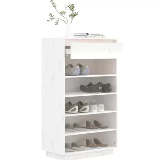 vidaXL Household Supplies* Shoe Cabinet White 23.6"X13.4"X41.3" Solid Wood Pine