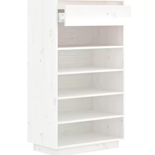 vidaXL Household Supplies* Shoe Cabinet White 23.6"X13.4"X41.3" Solid Wood Pine