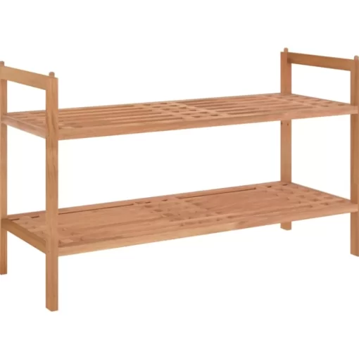 vidaXL Household Supplies* Shoe Rack 27.2"X10.6"X16.1" Solid Wood Walnut