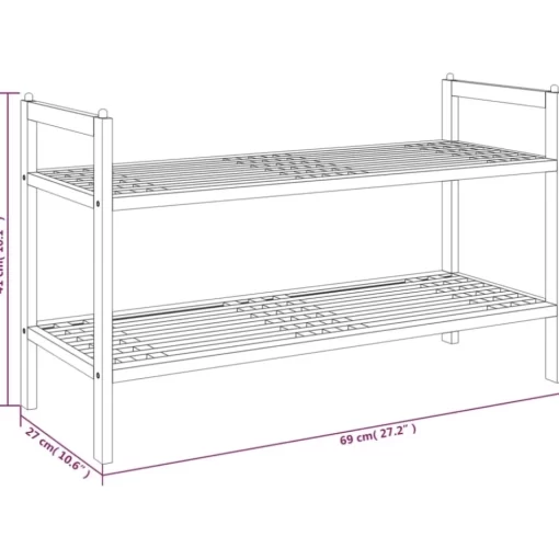 vidaXL Household Supplies* Shoe Rack 27.2"X10.6"X16.1" Solid Wood Walnut