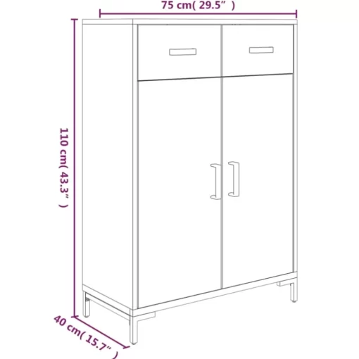 vidaXL Household Supplies* Shoe Rack 29.5"X15.7"X43.3" Solid Wood Pine