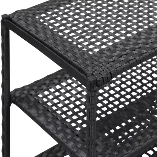 vidaXL Household Supplies* Shoe Rack Black 19.7"X11.8"X47.2" Poly Rattan