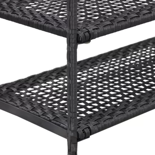 vidaXL Household Supplies* Shoe Rack Black 19.7"X11.8"X47.2" Poly Rattan