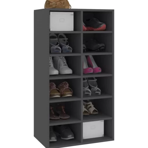 vidaXL Household Supplies* Shoe Rack Gray 21.3"X13.4"X39.6" Engineered Wood