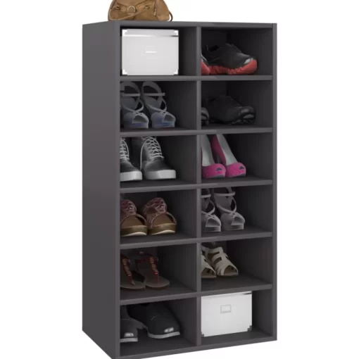 vidaXL Household Supplies* Shoe Rack High Gloss Gray 21.3"X13.4"X39.6" Engineered Wood