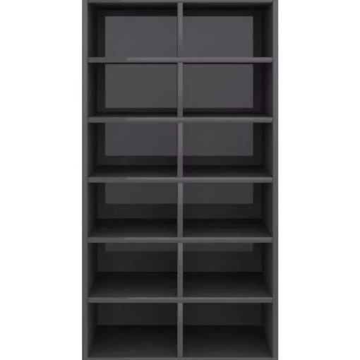 vidaXL Household Supplies* Shoe Rack High Gloss Gray 21.3"X13.4"X39.6" Engineered Wood