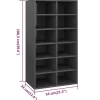 vidaXL Household Supplies* Shoe Rack High Gloss Gray 21.3