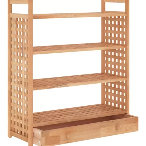 vidaXL Household Supplies* Shoe Rack With Drawer 27.6"X10.6"X31.9" Solid Wood Walnut