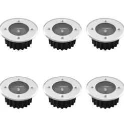 vidaXL Lighting* Solar 6 Pcs Round Ground Spot