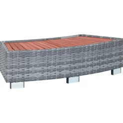 vidaXL Pool & Spa* Spa Step Gray Poly Rattan 36.2"X17.7"X9.8"