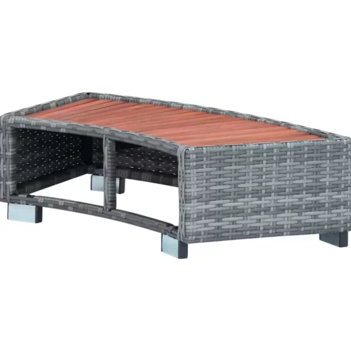 vidaXL Pool & Spa* Spa Step Gray Poly Rattan 36.2"X17.7"X9.8"