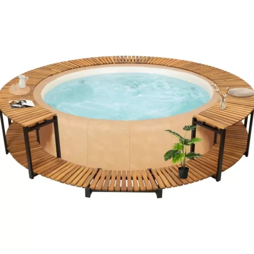 vidaXL Pool & Spa* Spa Surround 107.5"X20.9" Solid Acacia Wood