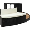 vidaXL Pool & Spa* Spa Surround Black Poly Rattan And Acacia Wood