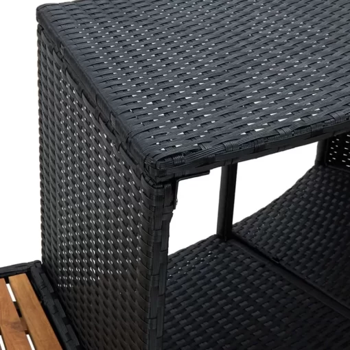 vidaXL Pool & Spa* Spa Surround Black Poly Rattan And Acacia Wood