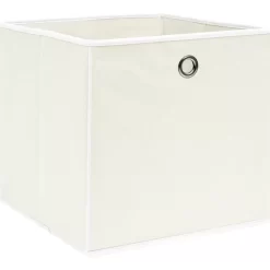 vidaXL Household Supplies* Storage Boxes 4 Pcs White 12.6"X12.6"X12.6" Fabric